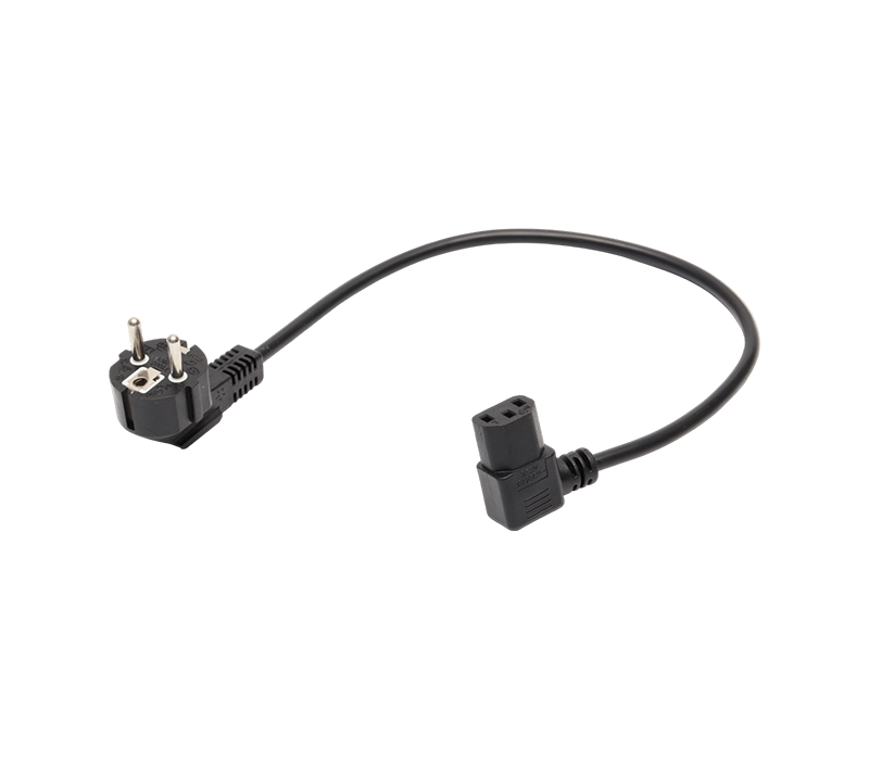JT008/FY003+ST3W 16A 250V Standard europejski Trójstykowa wtyczka kolankowa 90 stopni ze złączem IEC C13 90 stopni