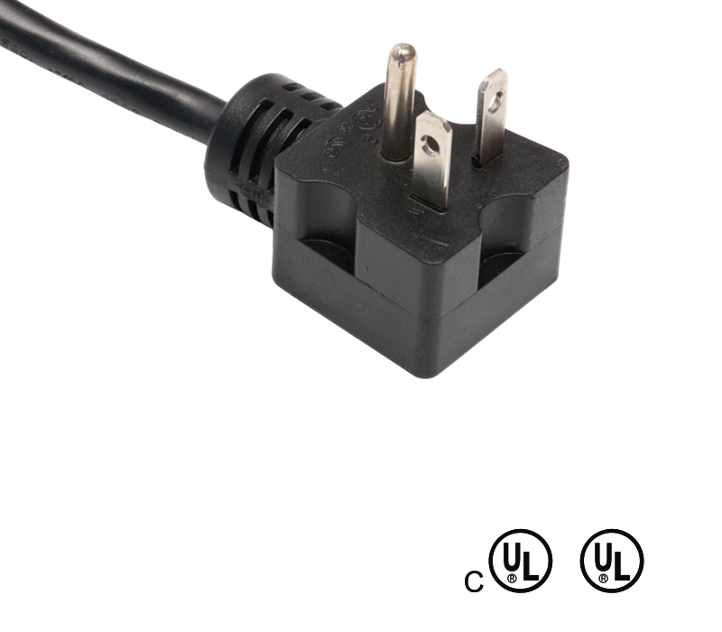 JT2-3I/JT-3H 20A 125 V, 3-stykowa wtyczka amerykańska, kątowa 90 stopni
