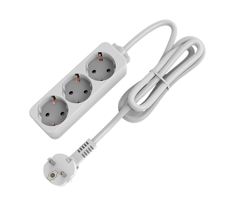 E09-3 Listwa zasilająca w stylu europejskim z trzema gniazdami