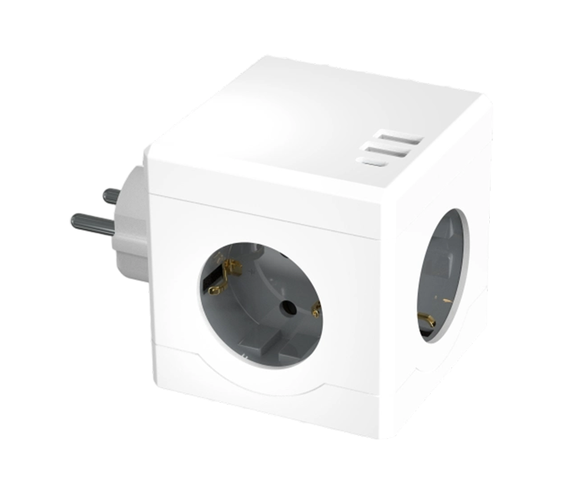 Wtyczkowa listwa zasilająca E15-C z 3 gniazdami w stylu europejskim, 2 portami USB-A i 1 portem USB-C